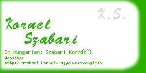 kornel szabari business card